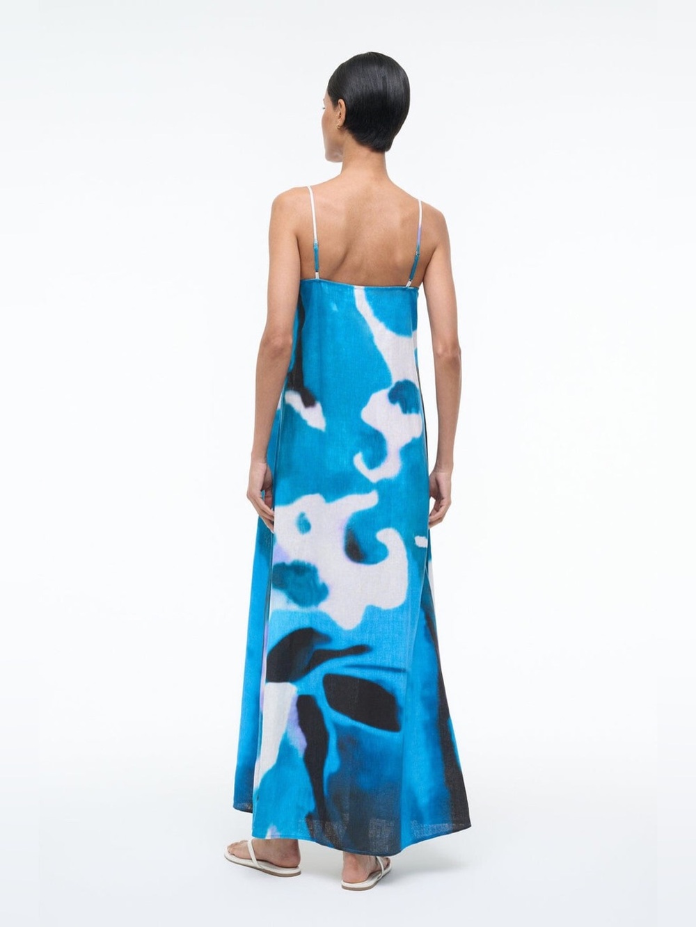 STAUD Laura Linen Dress Blue Haze - Picture 8 of 9